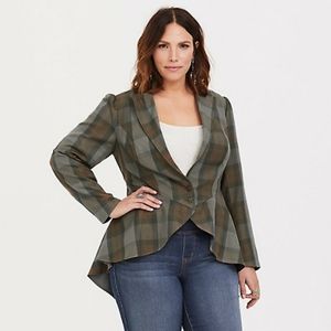 outlander plaid lace up jacket